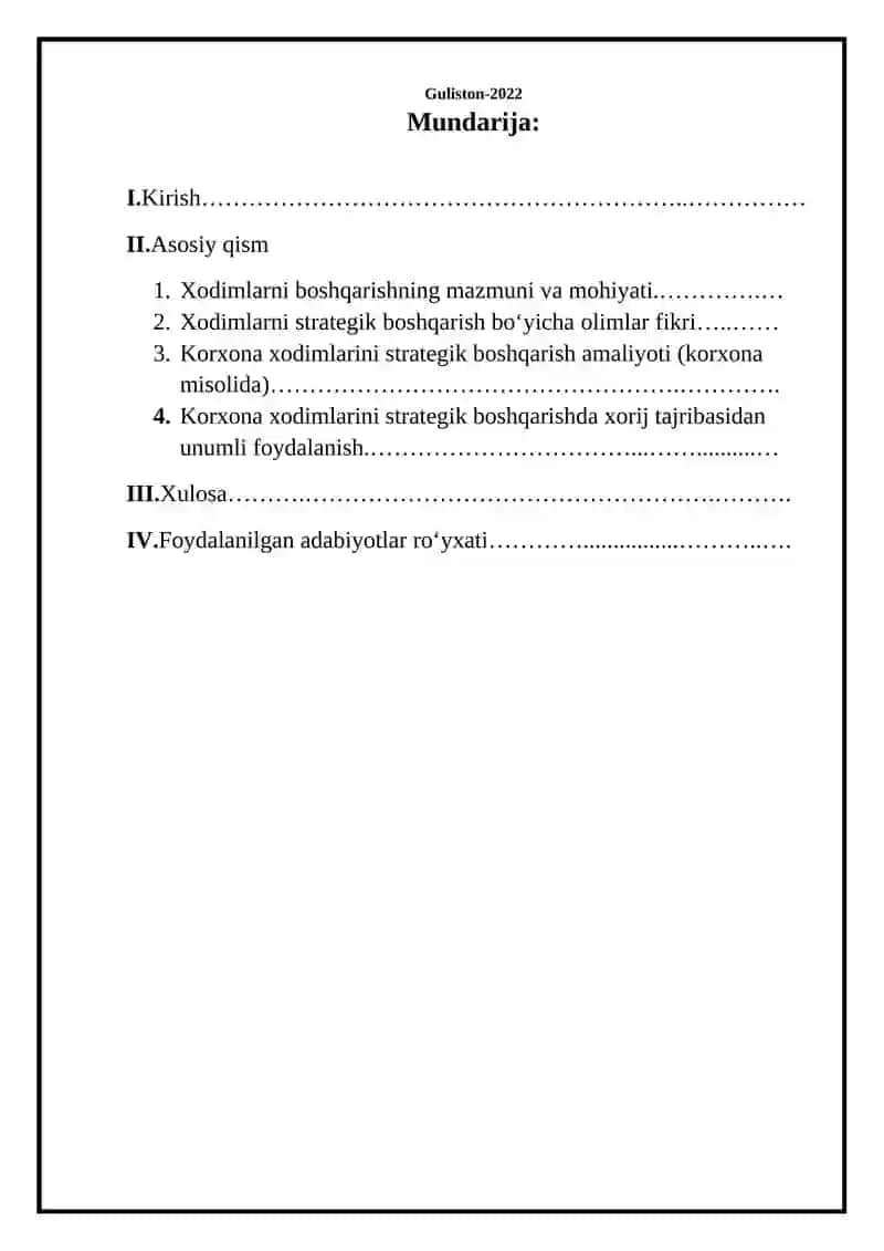 Korxona xodimlarni boshqarishda strategik menejment 2