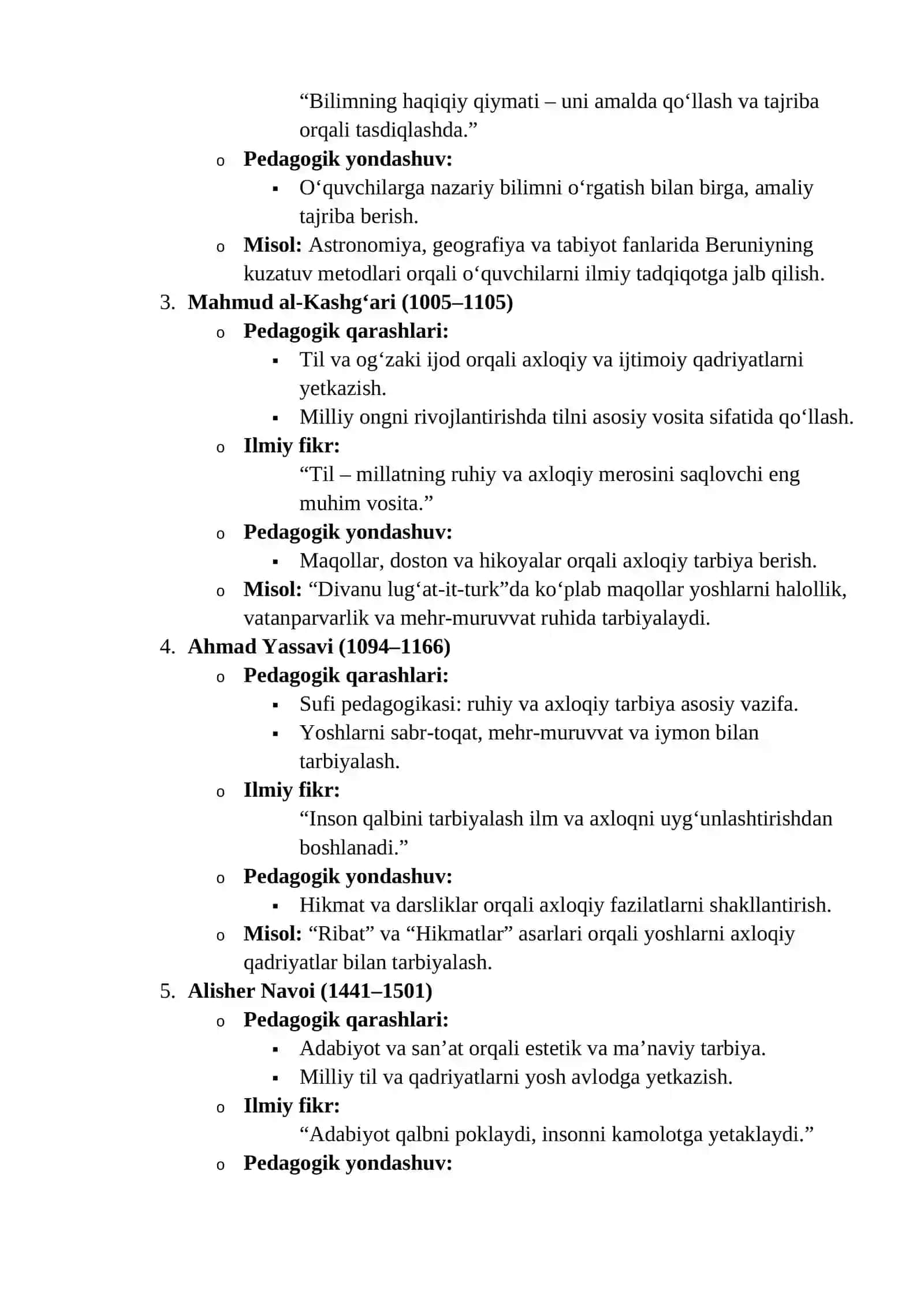 “Xalq pedagogikasi” va O‘rta Osiyo buyuk mutafakkirlarining pedagogik g‘oyalari 2