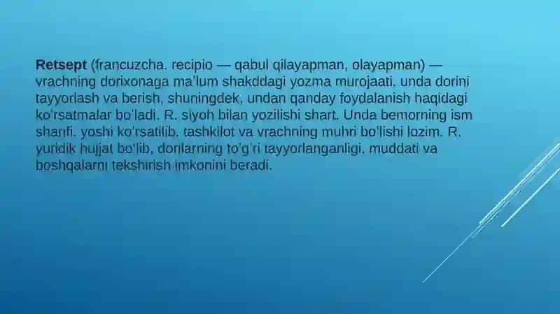 RETSEPT TARIXI 2