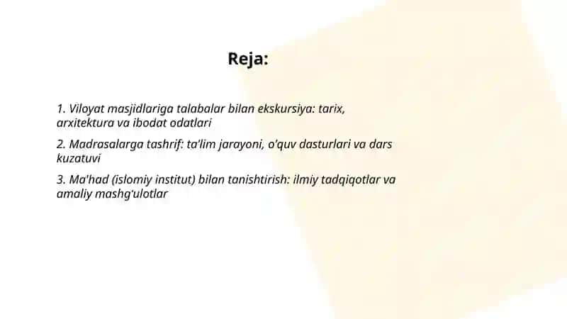Viloyat masjidlariga talabalar bilan ekskursiya 2