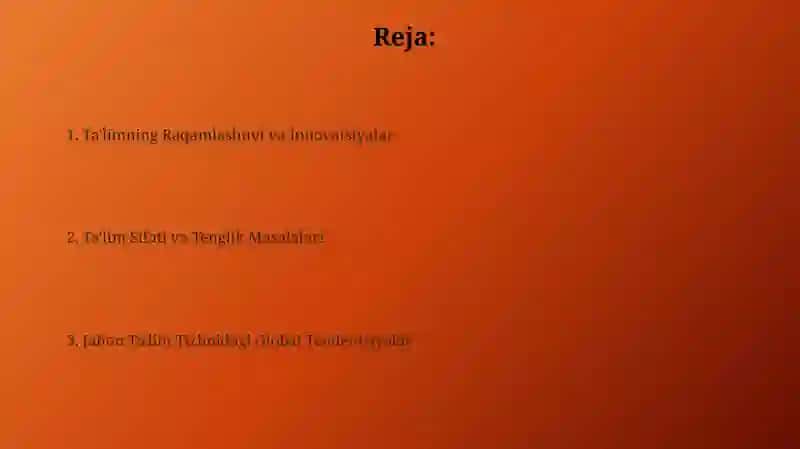 XX asr jahon taʼlim tizimidagi global tendensiyalari 2