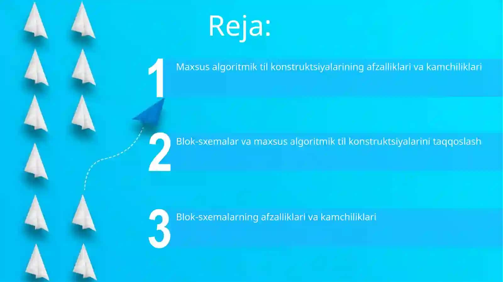 Blok-sxemalar va maxsus algoritmik til konstruksiyalarini taqqoslash 2