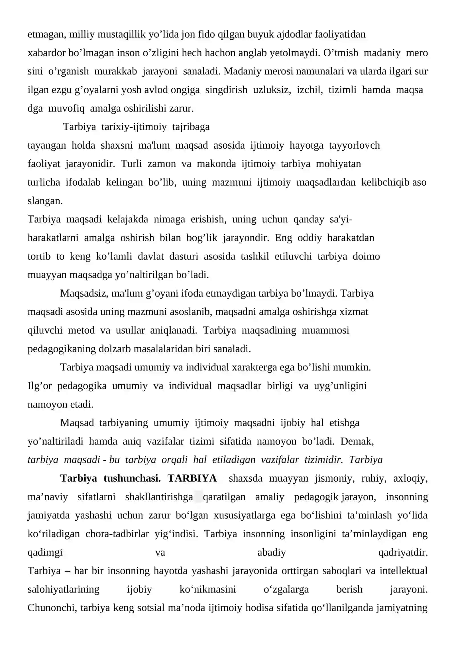 1-mavzu: Tarbiya ijtimoiy-tarixiy zarurat sifatida. Milliy tarbiya konsepsiyasi 2