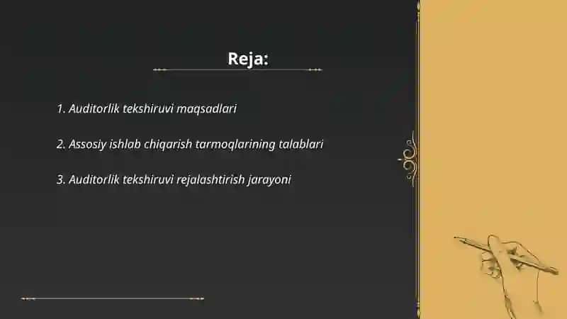 Assosiy ishlab chiqarish tarmoqlarini auditorlik tekshiruvidan õtqazish tartibi 2