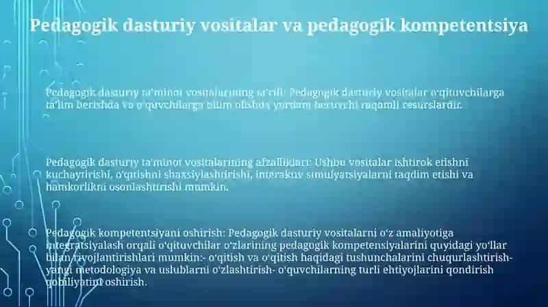 Pedagogik Dasturiy Vositalar 2
