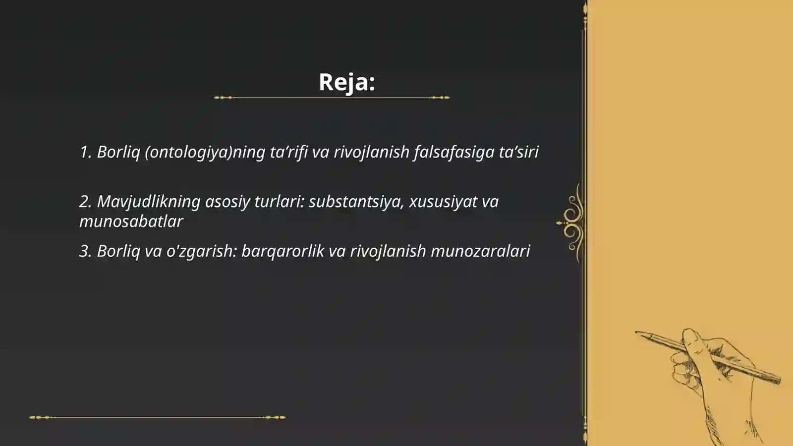 Borliq (ontologiya) va rivojlanish falsafasi 2
