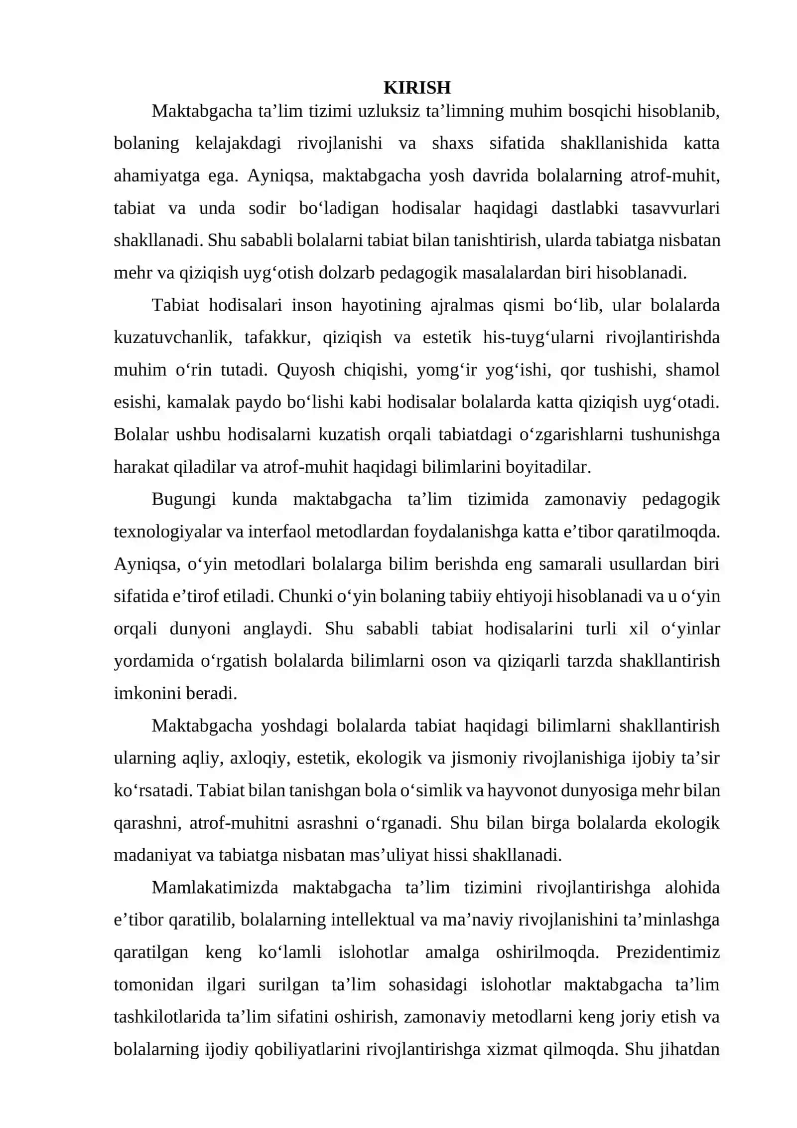 TABIAT HODISALARINI TURLI XILDAGI OʻYINLAR YORDAMIDA BOLALARGA OʻRGATISH 2