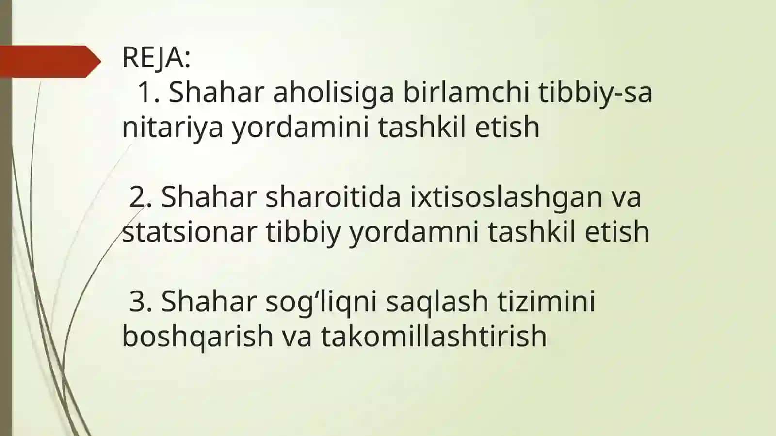 Shahar aholi sifatini birlamchi tibbiy yordam ko`rsatishni tashkil qilish 2