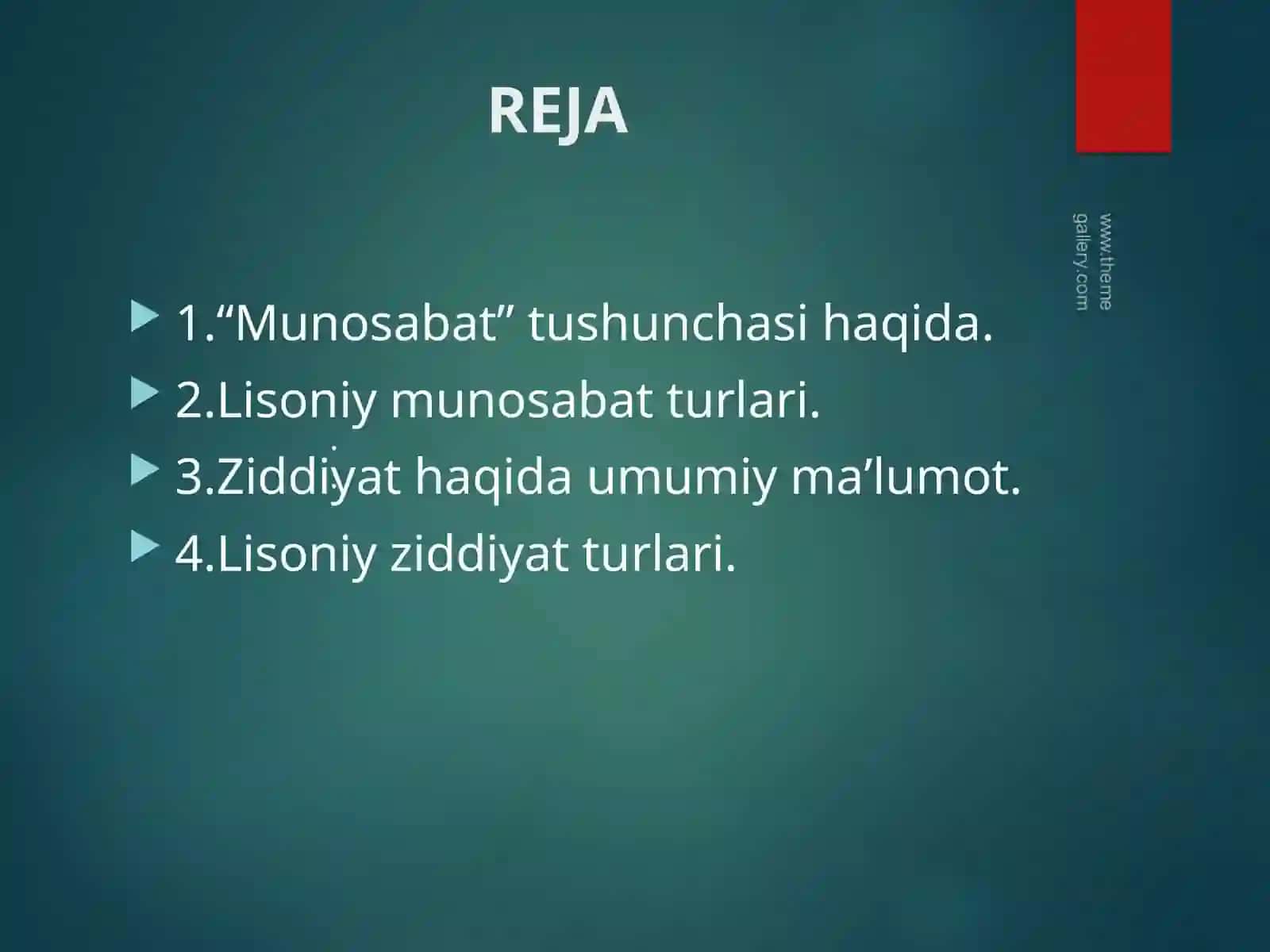 LISONIY MUNOSABAT VA LISONIY ZIDDIYAT 2