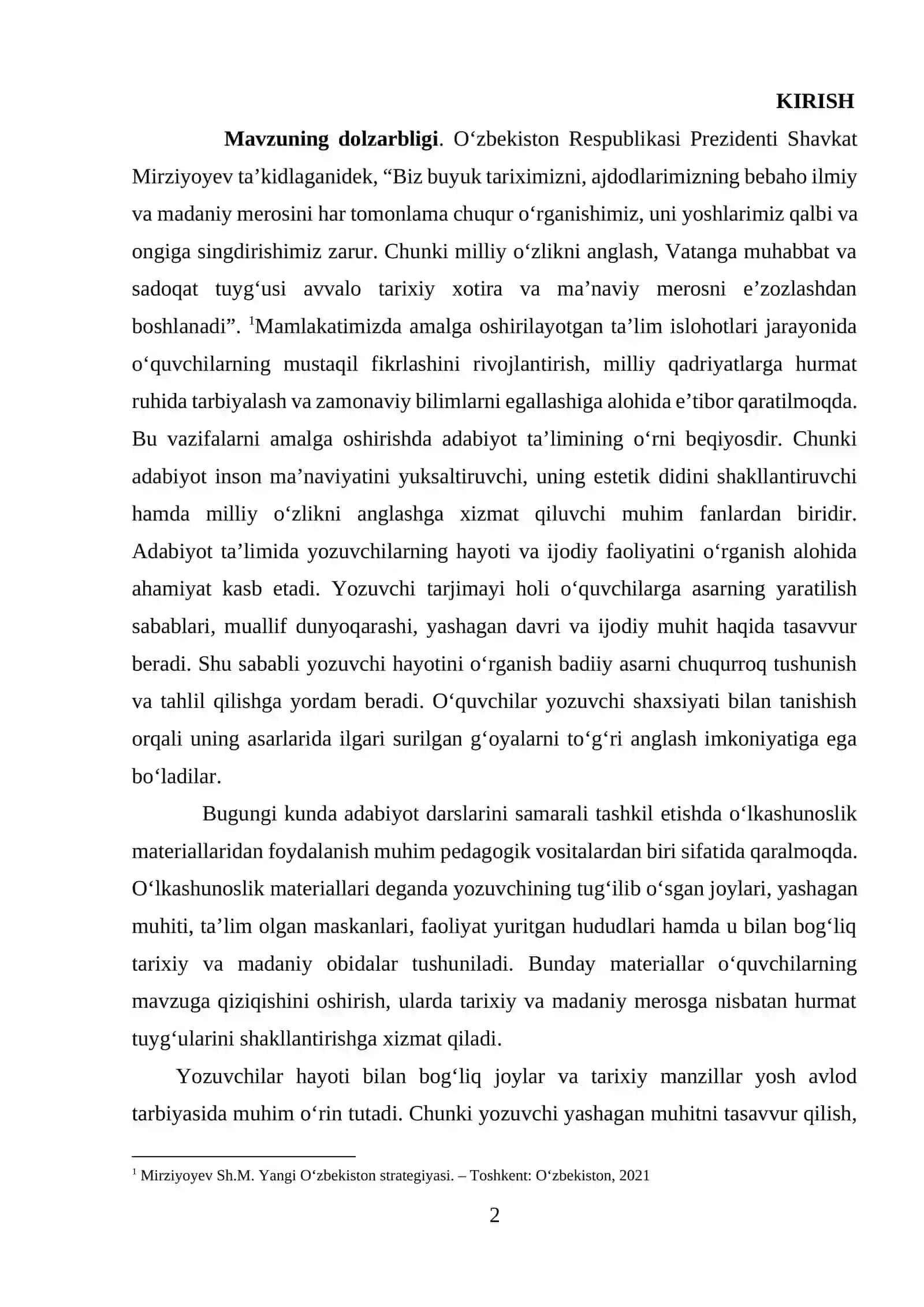 Yozuvchi tarjimayi holini o'rganishda o'lkashunoslik materiallaridan, AKT va multimediya vositalaridan foydalanish 2