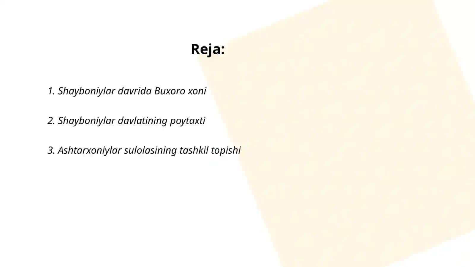 Shayboniylar va Ashtarxoniylar davri tarixiy geogrsfiyasi 2