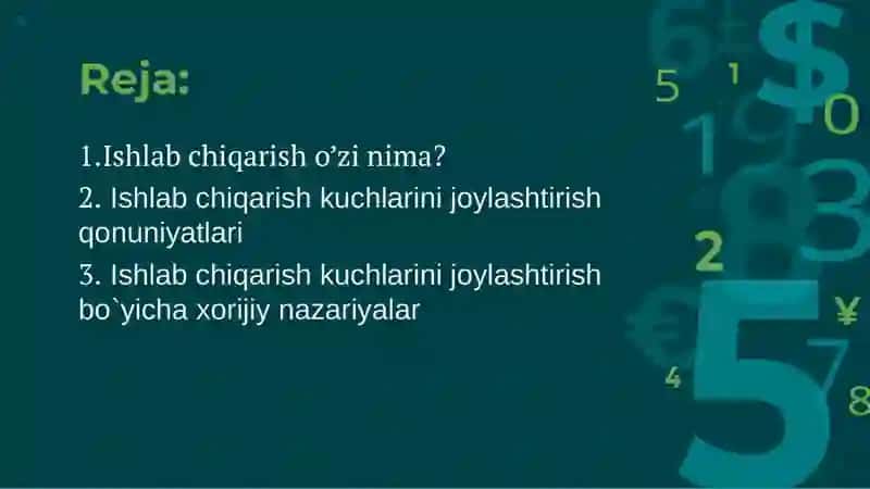 Ishlabchiqarish kuchlarini joylashtirish bo'yicha xorijiy tajribalar 2