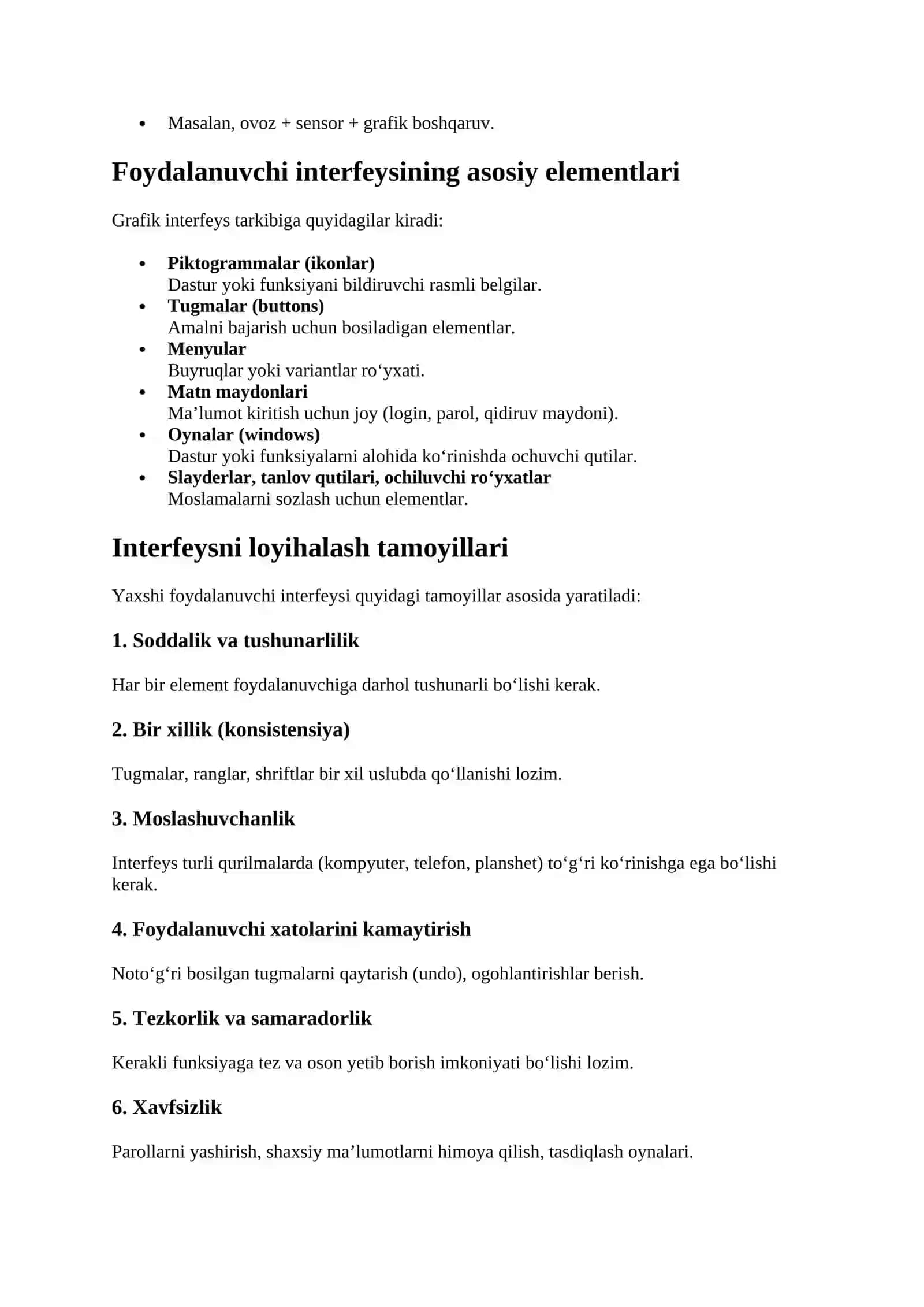 Foydalanuvchi interfeysi 2