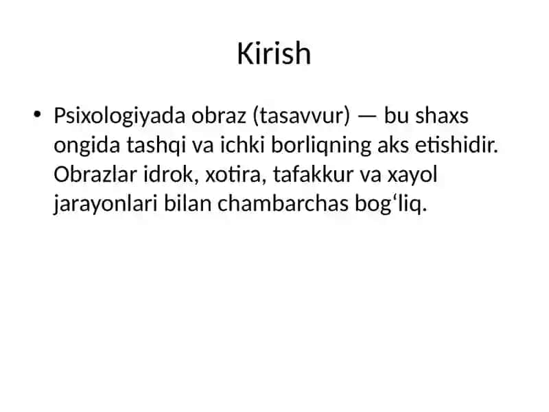 Obrazlar shakllanishiga ta’sir etuvchi omillar 2