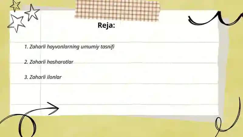 Zaharli hayvonlar sistematikasi 2