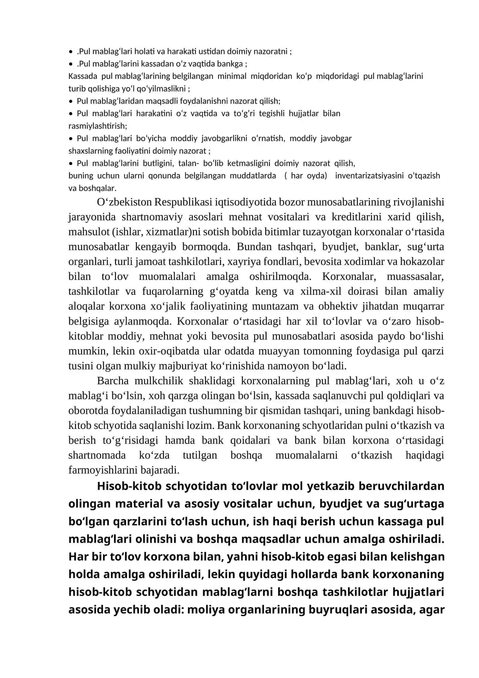 Buxgalteriyada pul mablag‘larini hisobga oluvchi schyotlar hisobi 2