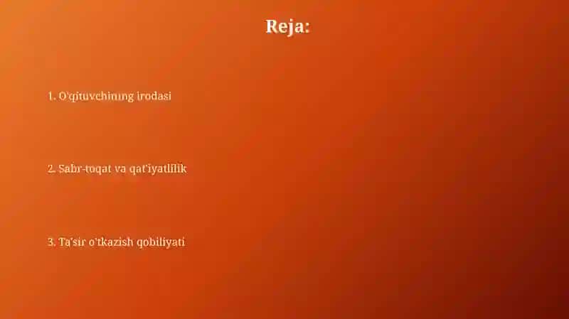 Zamonaviy o'qituvchining iroda va sabr-toqati 2