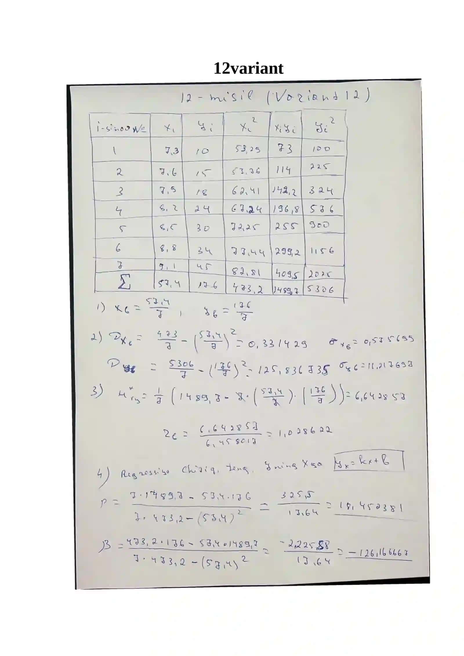 Ehtimollik va statistika MUSTAQIL ISH 2 2