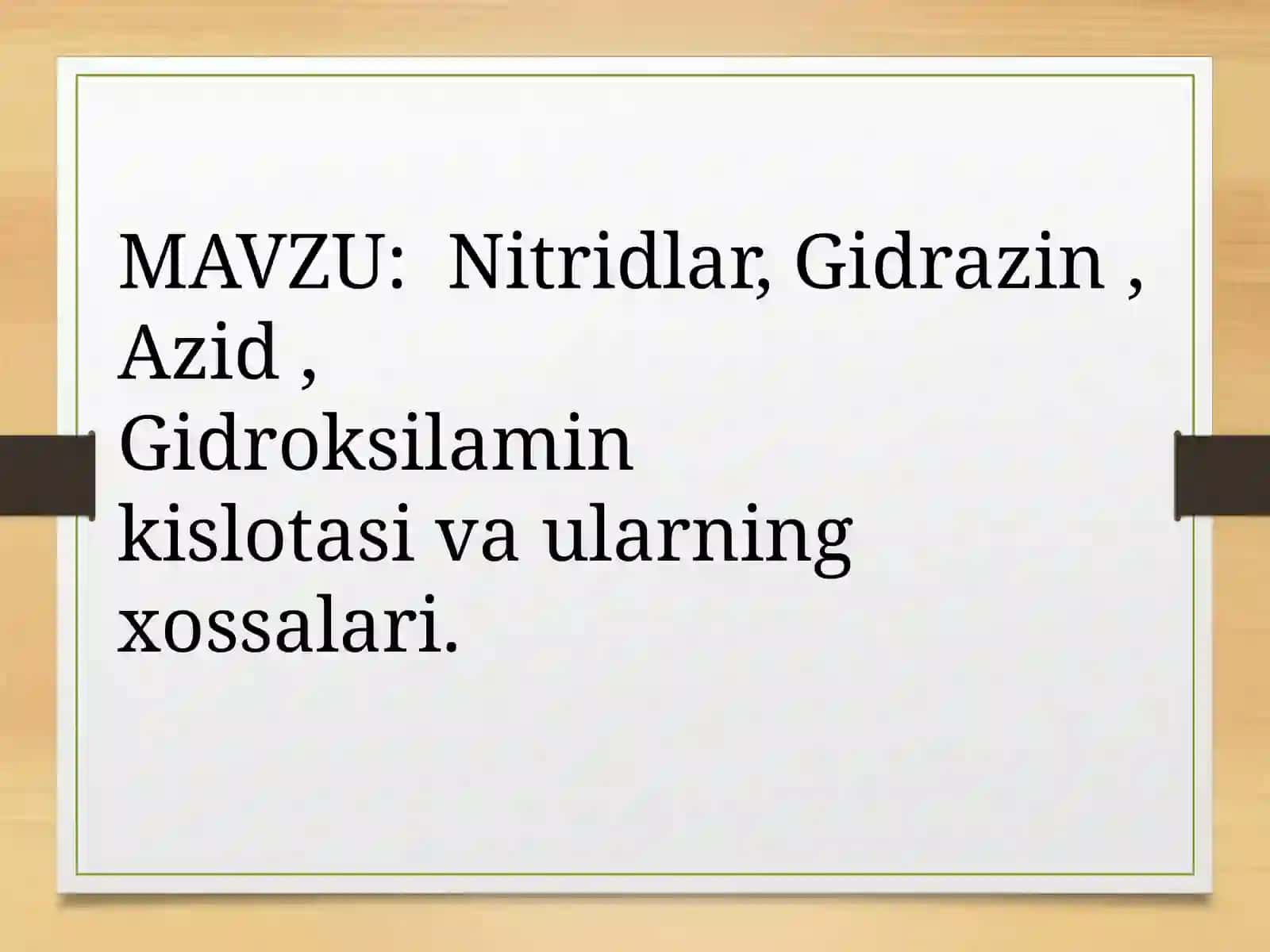 Kimyo yo'nalishi KIM-21 guruhi talabasi Abdurashidova Nilufar 2