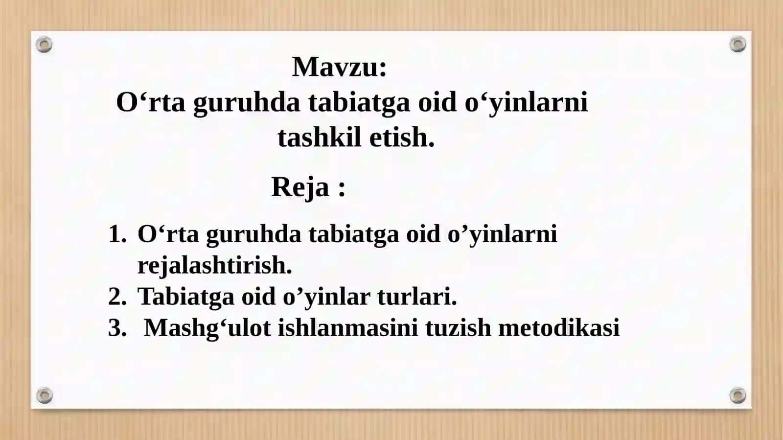 Oʻrtaguruhdatabiatgaoidoʻyinlarni tashkiletish 2