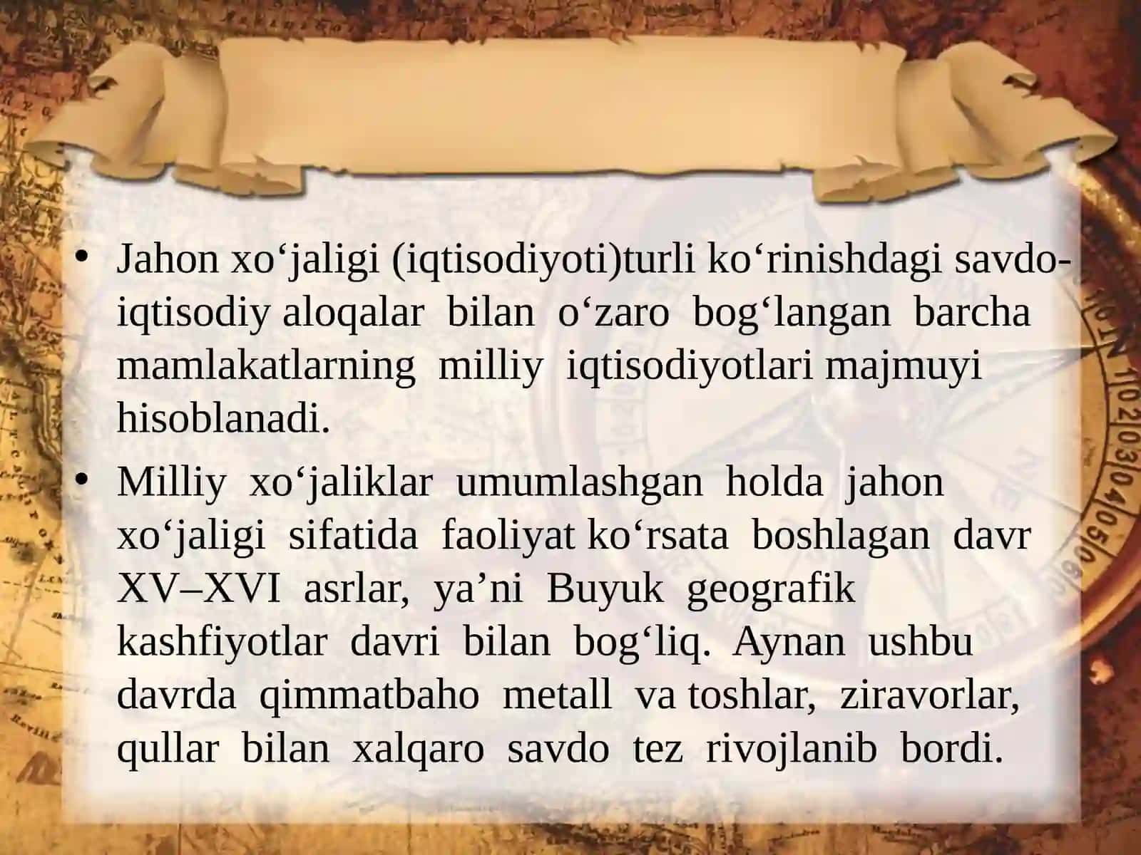 Jahon xo‘jaligi va xalqaro mehnat taqsimoti 2