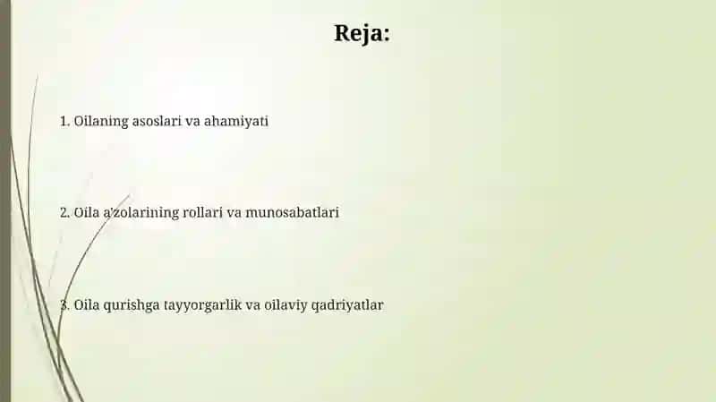 Oilaviy hayot va unga yoshlarni tayyorlash 2