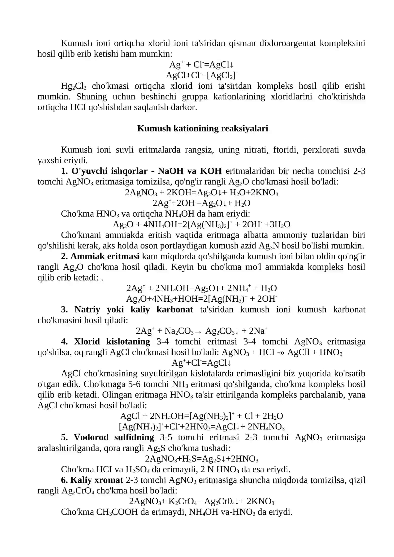 II KATIONLARI ANALITIK REAKSIYALARI 2
