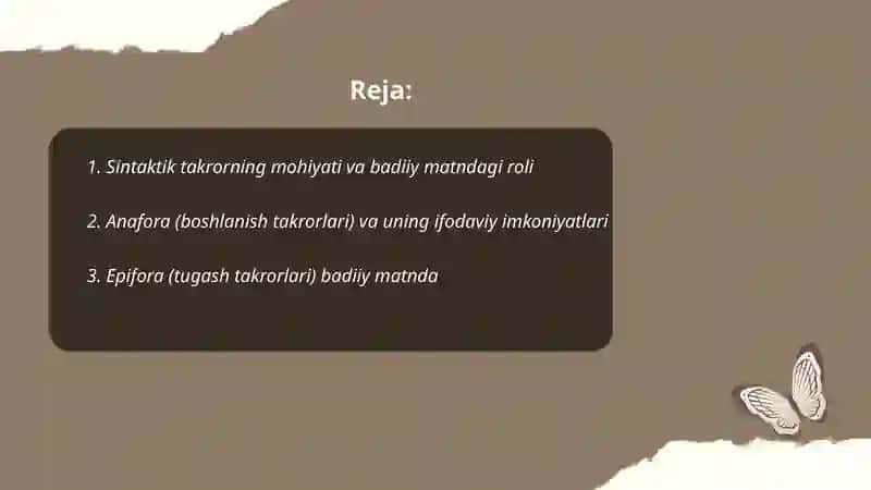 Badiiy matnga sintaktik takror 2