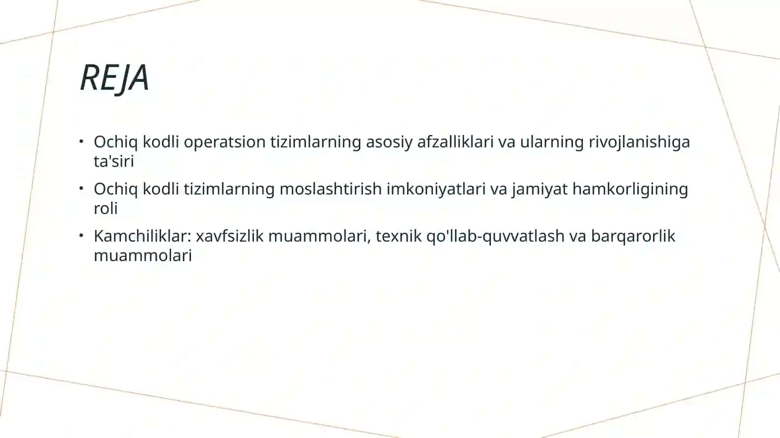 Ochiq kodli operatsion tizimlarning avzalliklari va kamchiliklari 2