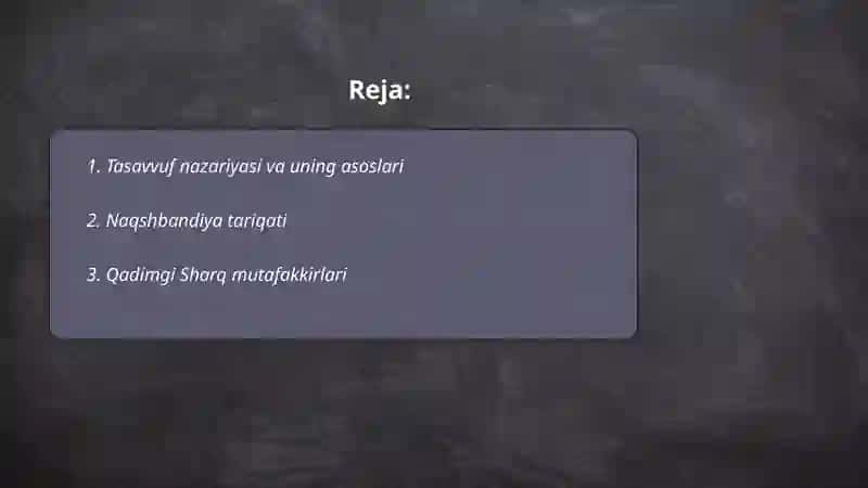 Yangi davr Sharq tasavvufi 2