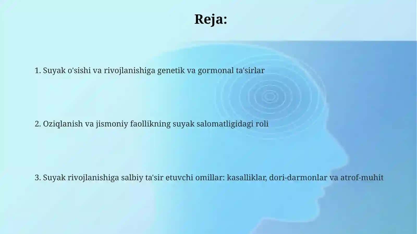 Suyaklarning o'sishini va rivojlanishini ta'sir etuvchi omillar 2