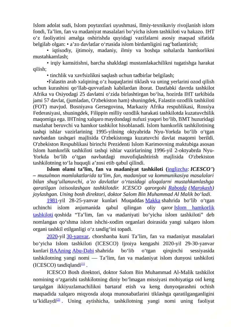 Xalqaro Diniy Tashkilotlar Faoliyatining Tarixi va Maqsadlari 2