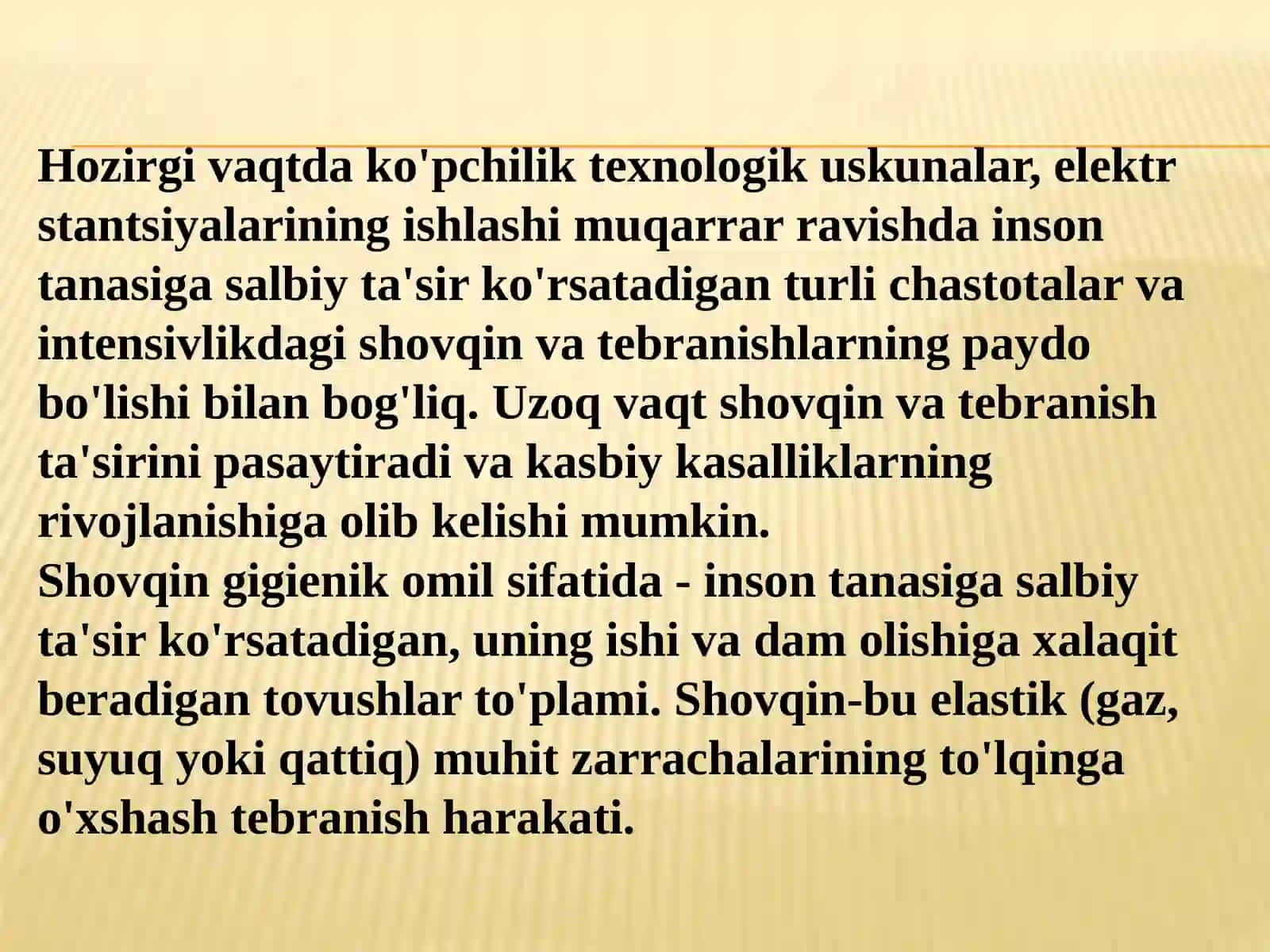 Ishlab chiqarishdashovqin, tebranish, himoya usullari 2