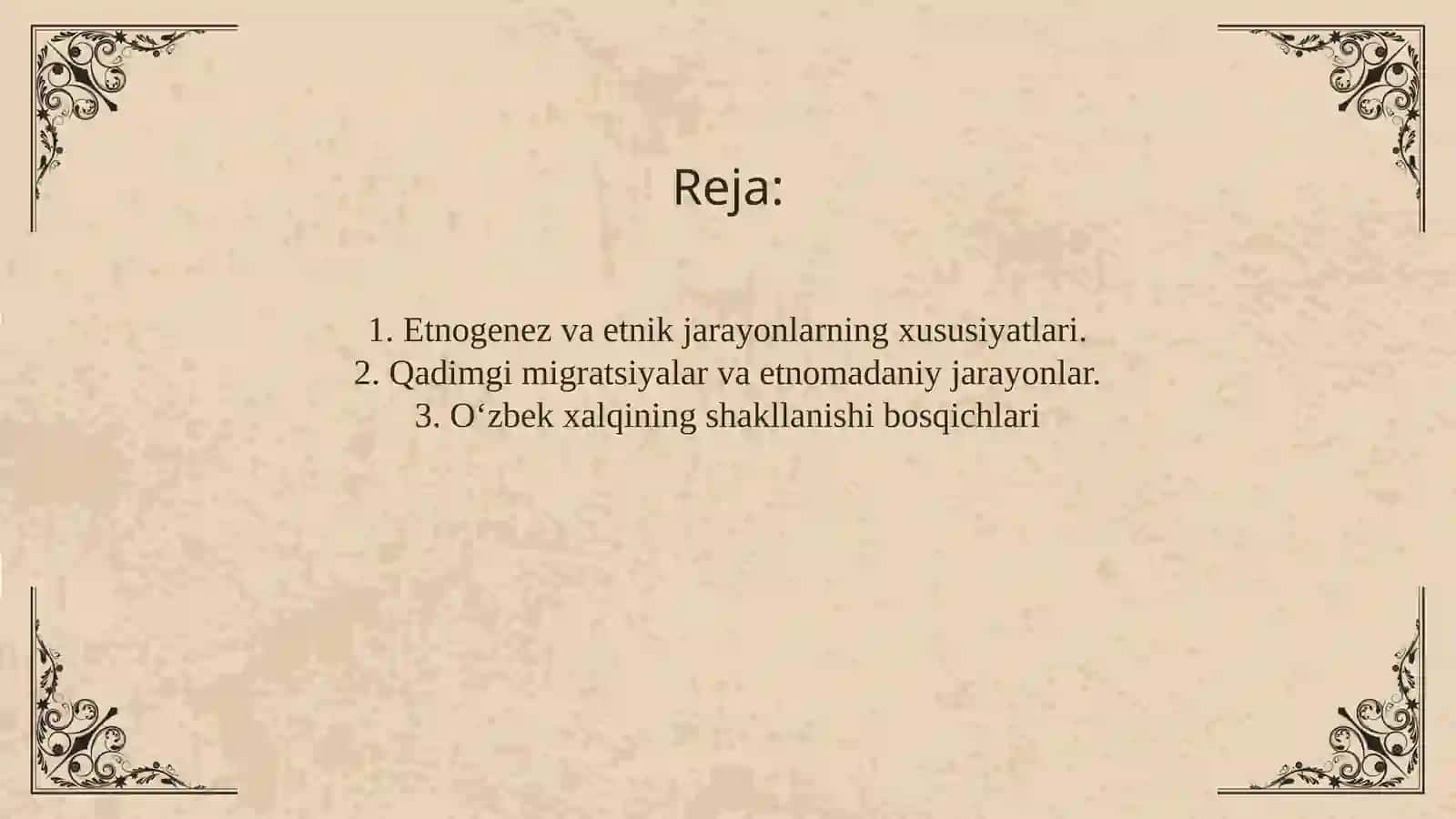 O‘zbek xalqining shakllanishi masalasi 2