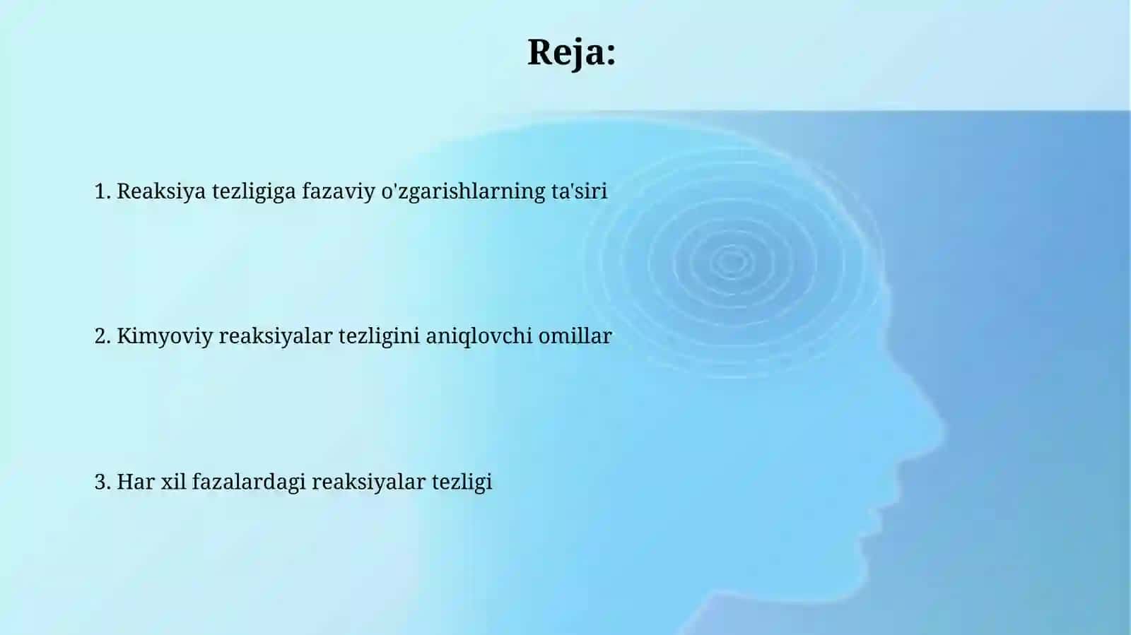 Kimyoviy reaksiyalarni tezligini belgilovchi omillar 2