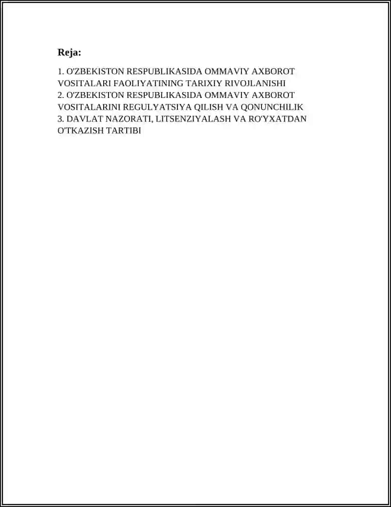 O'ZBEKISTON RESPUBLIKASIDA OMMAVIY AXBOROT VOSITALARI FAOLIYATI 2