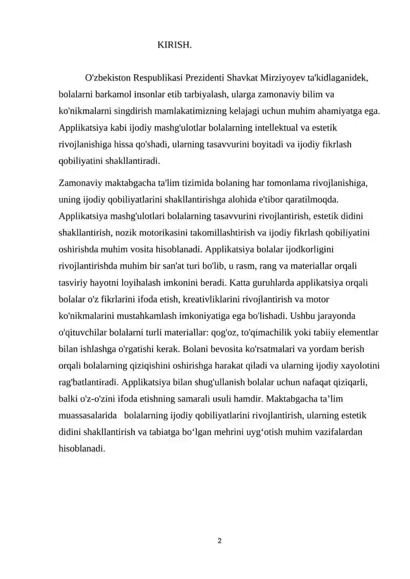 Applikatsiyaga oʻrgatishning vazifalar 2