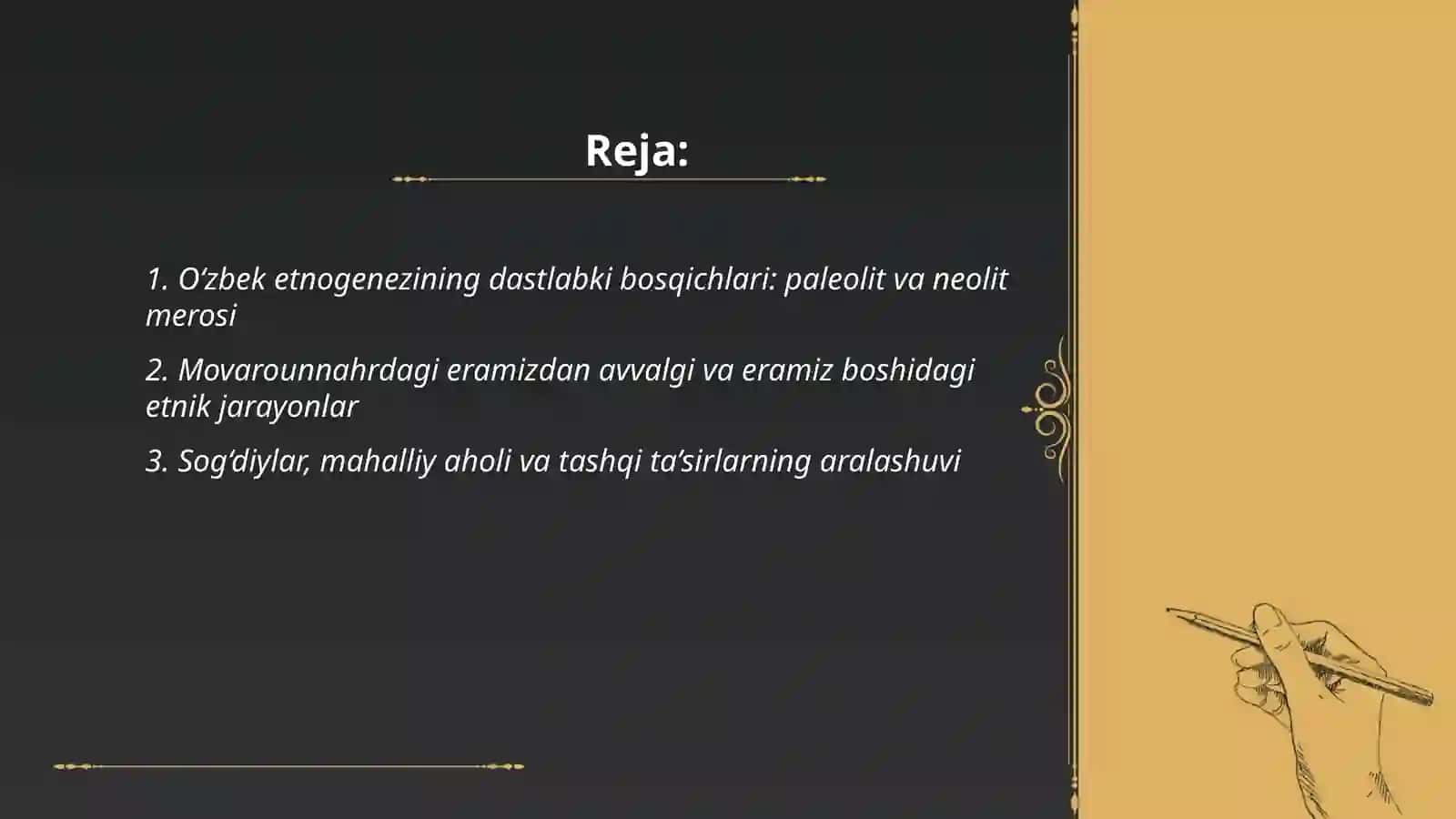 O‘zbek xalqi etnigenezi va etnik tarixi bosqichlari 2
