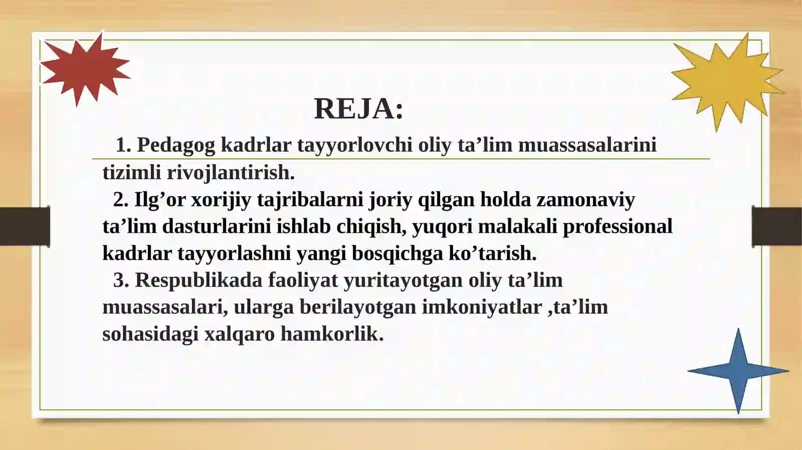 O’ZBEKISTONDAGI TA’LIM JARAYONIDA PEDAGOGIKA TA’LIM MUASSASALARI FAOLIYATI VA O’RNI 2