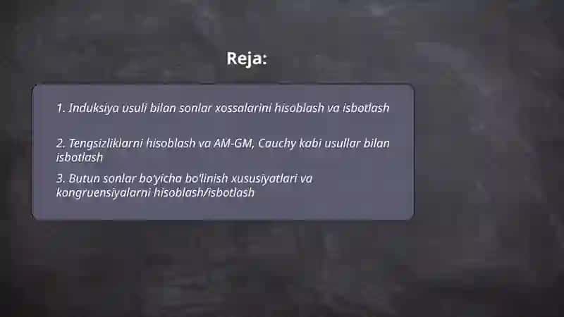 Induksiya usuli 2