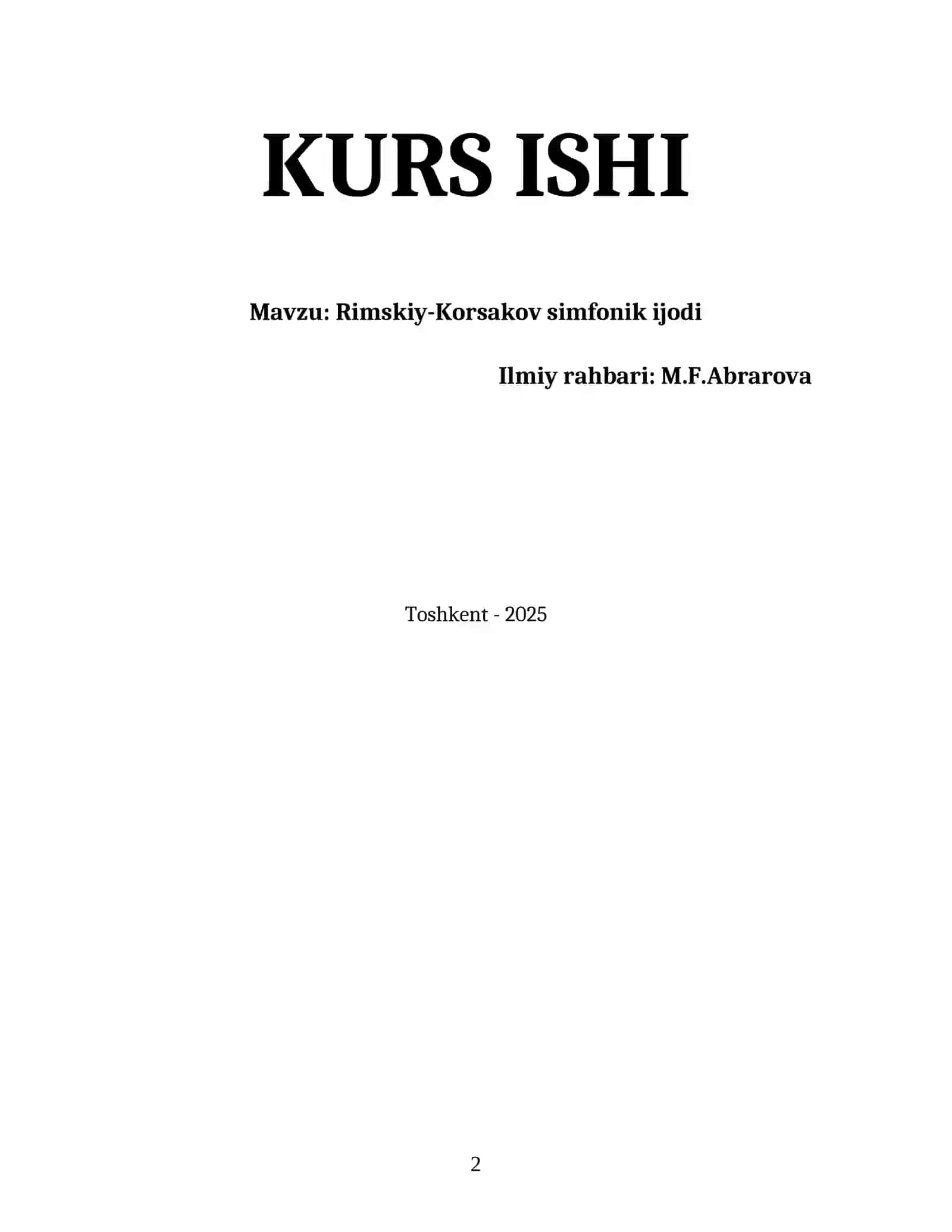 Rimskiy-Korsakov simfonik ijodi 2