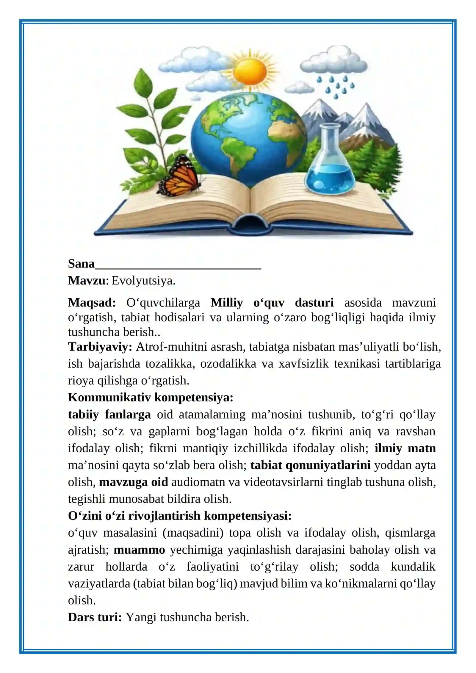 4-sinf. Tabiiy fan. Evolyutsiya 2