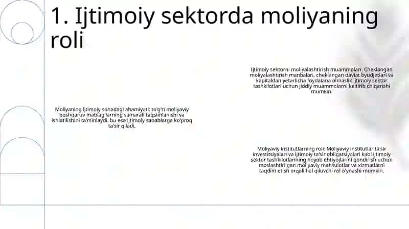 Ijtimoiy Soha Moliyasi, Mohiyati Va Ahamiyati 2