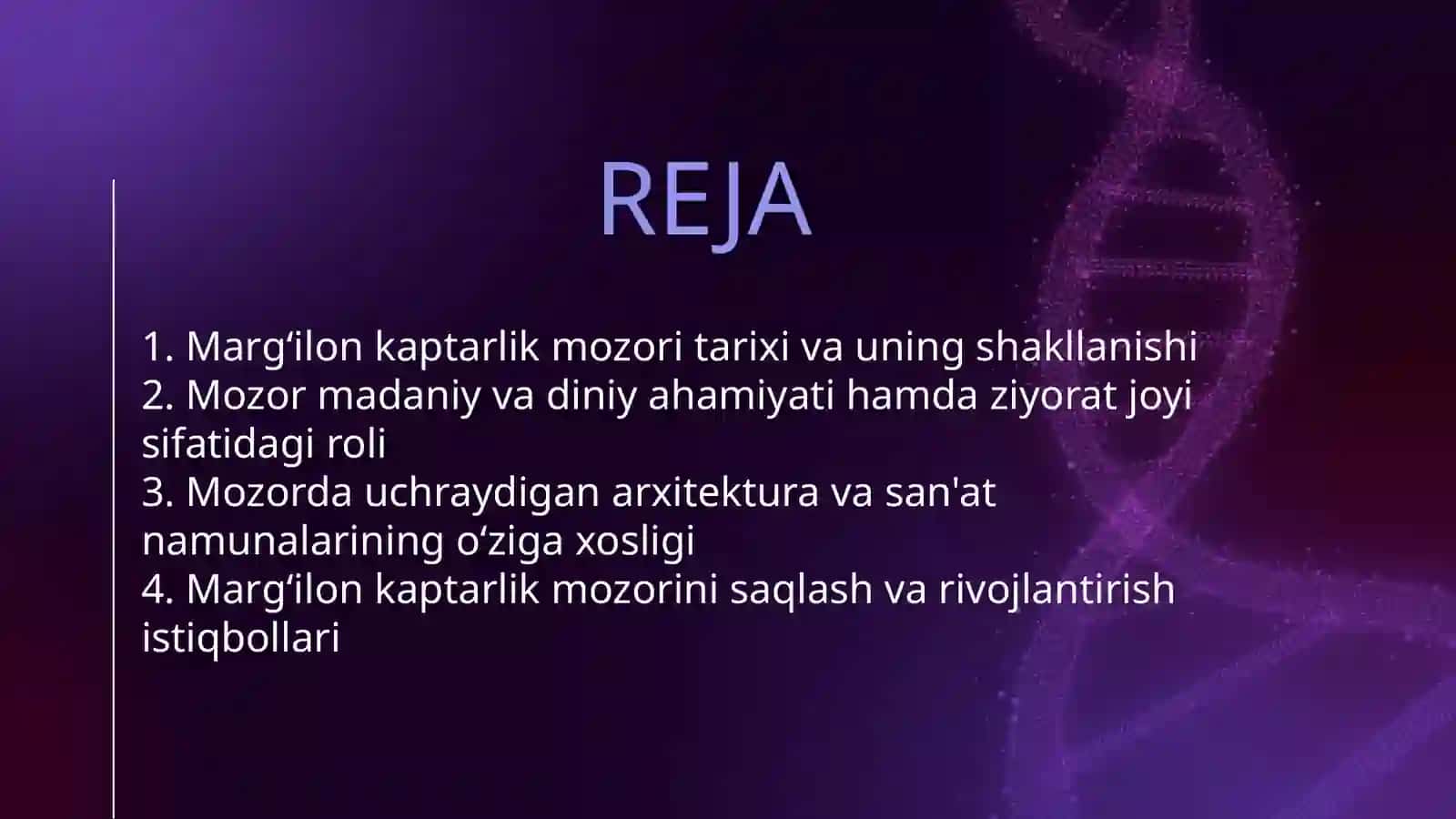 MEN YASHAYDIGAN JOYDA MUHTASHAM QADAMJO. "MARG‘ILON KAPTARLIK MOZORI" 2