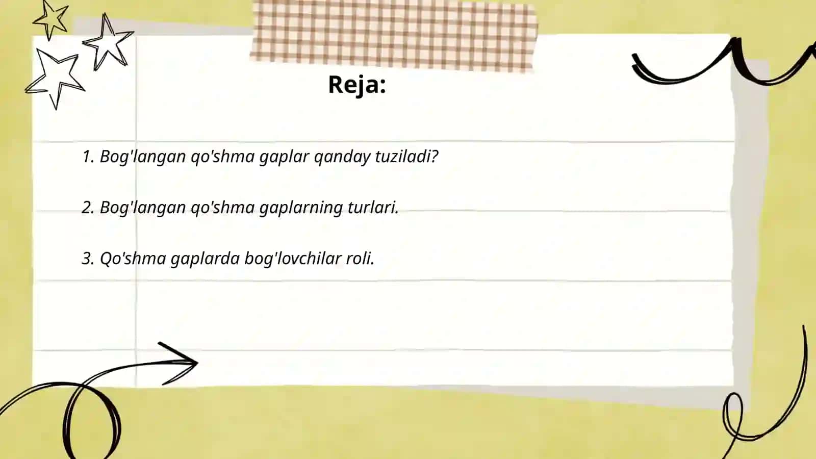 Bog'langan qòshma gaplar 2