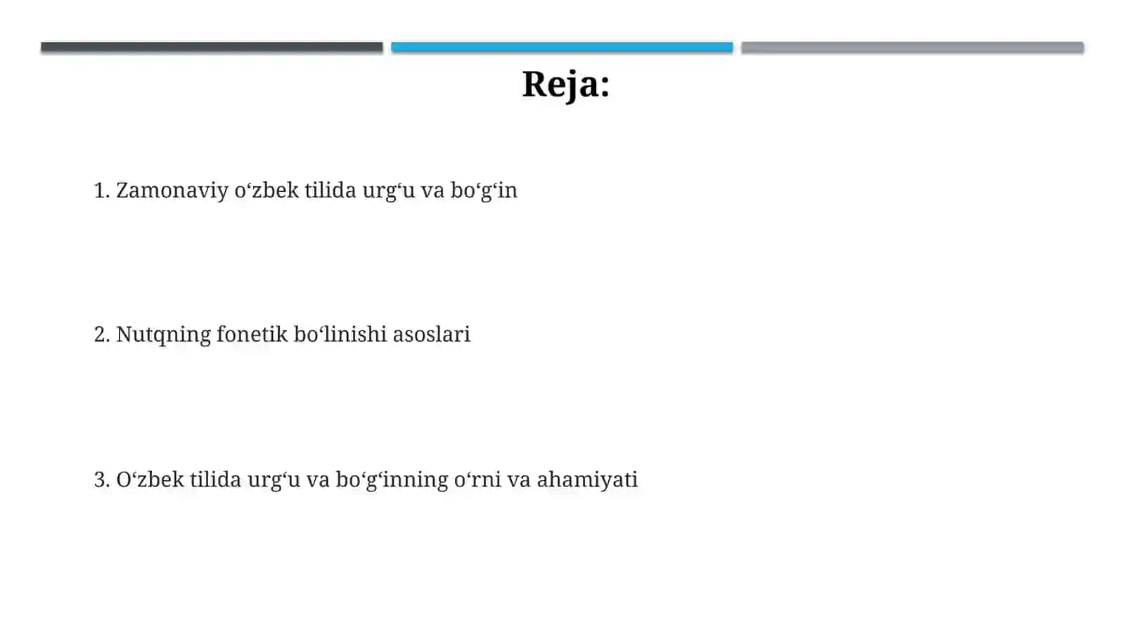 Zamonaviy o‘zbek tilida urgʻu va bo‘gʻin 2