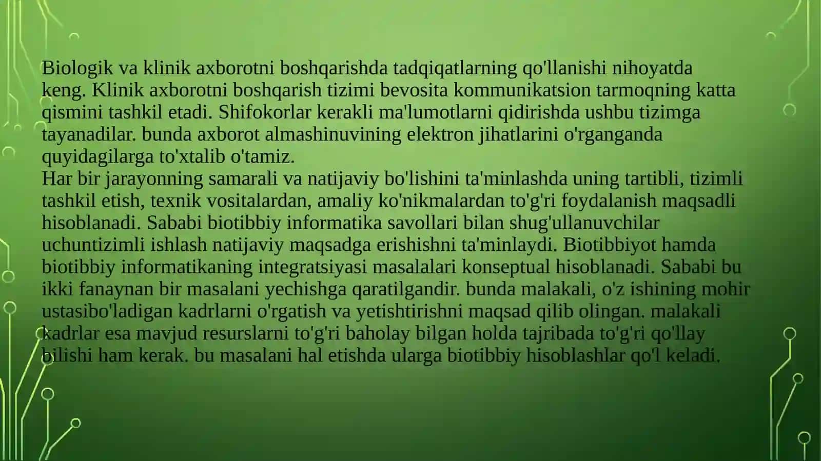 tibbiyotni raqamlashtirish. zamonaviy axborot texnologiyalarining tibbiyotda qollanilishi 2