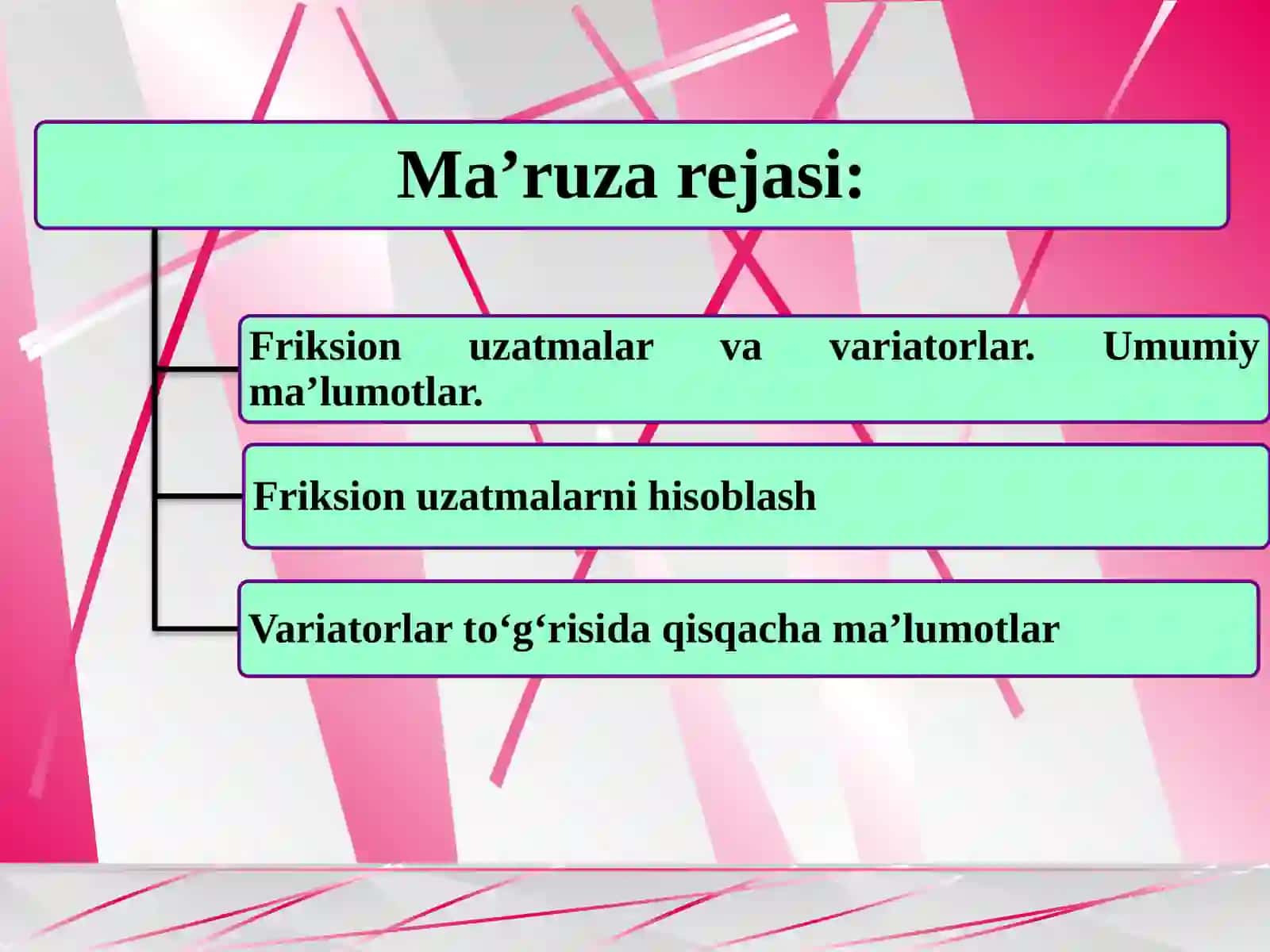 Friksion uzatmalar va variatorlar. Umumiy ma’lumotlar. Friksion uzatmalarni hisoblash. Variatorlar to‘g‘risi­da qisqacha ma’lumotlar 2