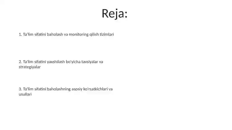 Ta'lim sifatini baholash va nazorat qilish 2