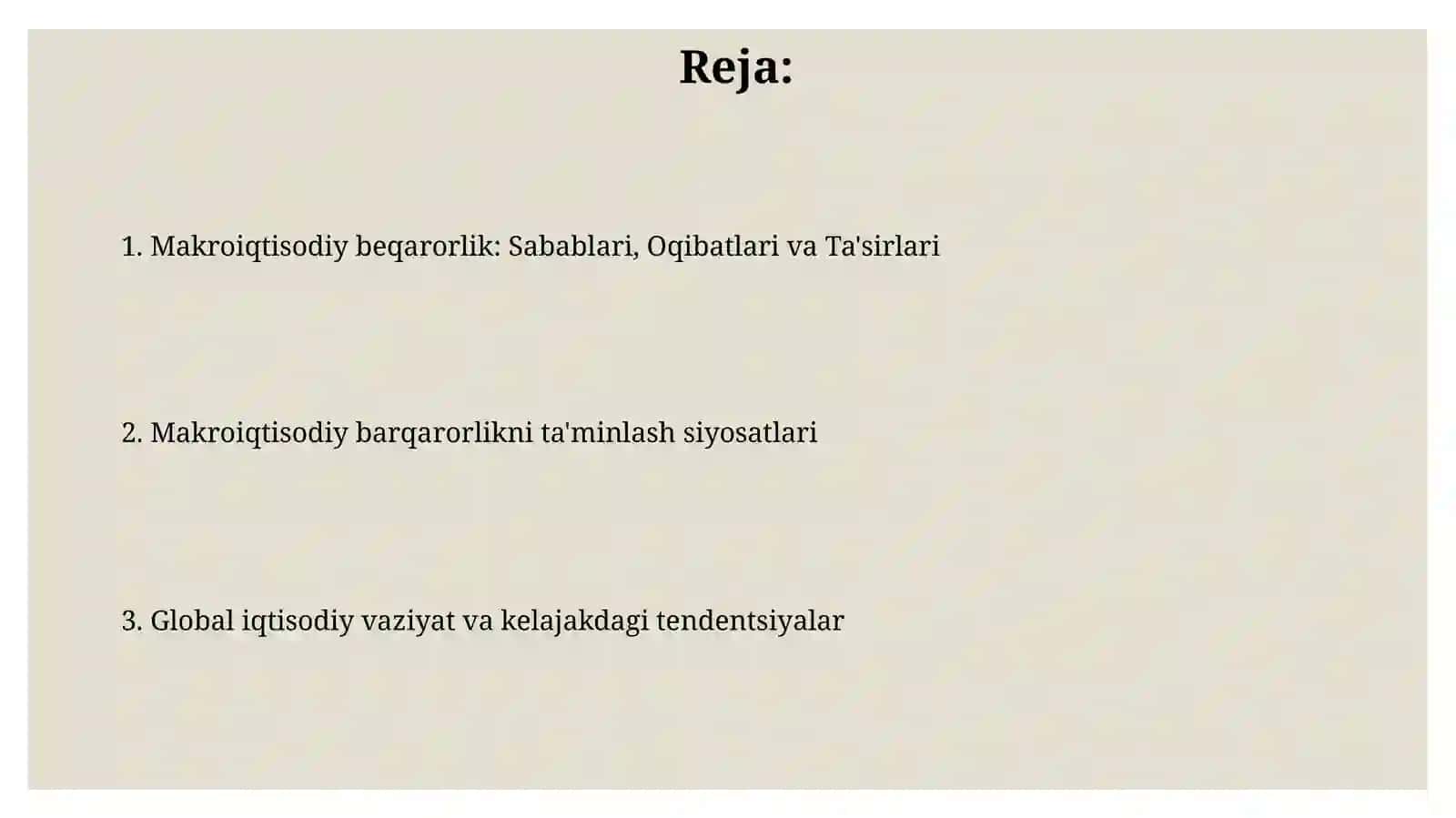 MAKROIQTISODIY BEQARORLIK 2